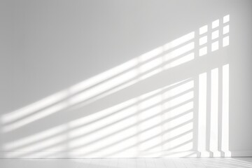 Naklejka premium White empty wall with a shadow from window. AI generative