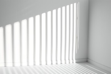 White empty wall with a shadow from window. AI generative