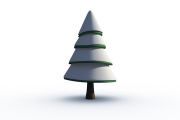 Digital png illustration of snow covered christmas tree on transparent background