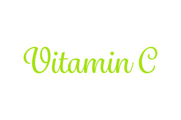Digital png green text of vitamin c on transparent background
