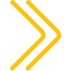 Digital png illustration of yellow right arrow on transparent background