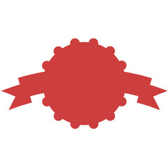 Digital png illustration of red ribbon banner on transparent background