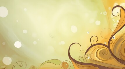 Abstract Golden Swirls and Bubbles Background