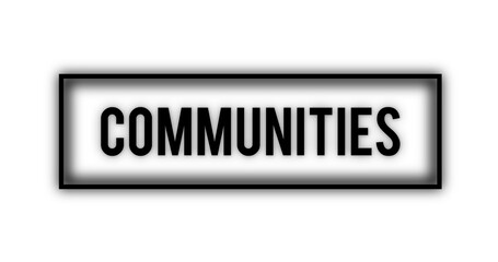Digital png illustration of communities text on transparent background