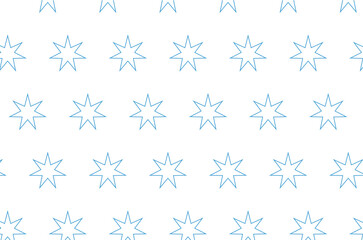 Digital png illustration of blue pattern of repeated stars on transparent background