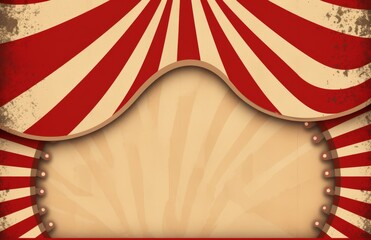 Vintage Carnival or Circus poster background template, retro fair aesthetic