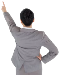 Foto op Plexiglas Aziatische plekken Digital png photo of back of asian businesswoman pointing on transparent background
