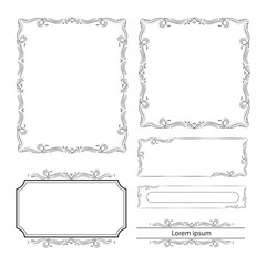 Set of Decorative vintage frames and borders set. Vector design. floral ornament. Calligraphic frame and page decoration. Vector illustration