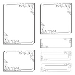 Set of Decorative vintage frames and borders set. Vector design. floral ornament. Calligraphic frame and page decoration. Vector illustration