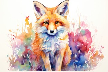 watercolor Fox Hand painted Watercolor illustration of Fox