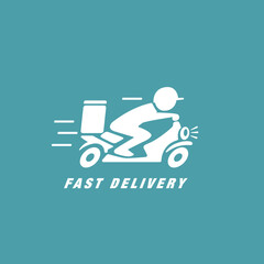 Fototapeta premium A man is riding a scooter. Delivery icon