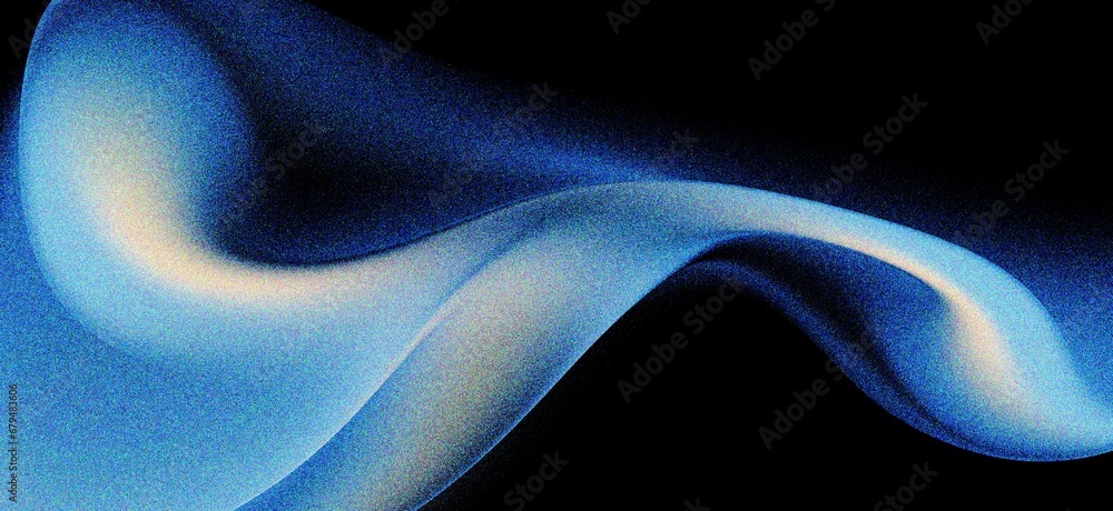 Wall mural abstract blue wavy gradient background with grain and noise texture for header poster banner backdro
