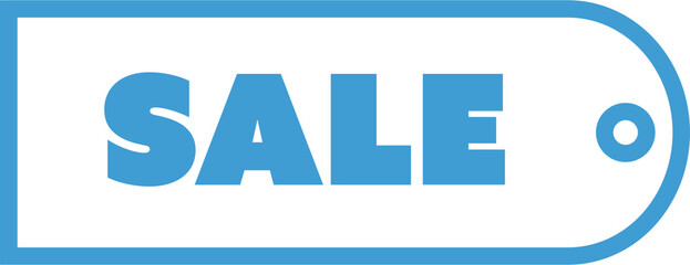 Digital png illustration of blue label with sale text on transparent background