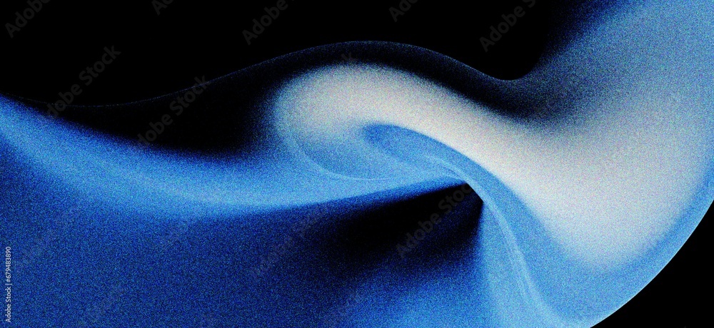 Wall mural abstract blue wavy gradient background with grain and noise texture for header poster banner backdro