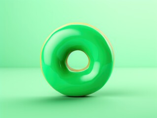 donut with vibrant green color.