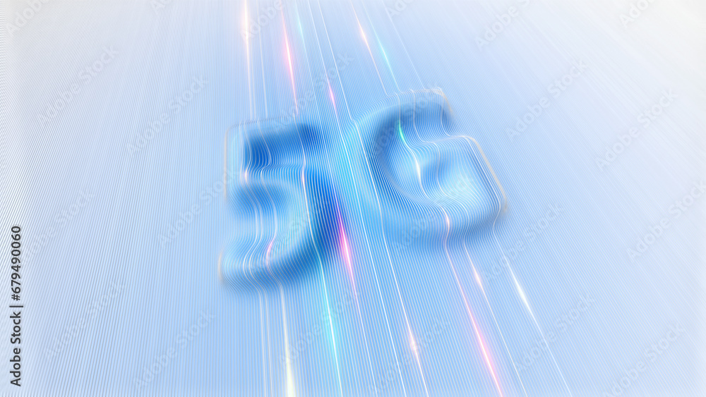 Poster 3d rendering of 5g network. high speed internet connection.