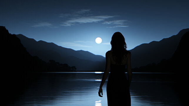 silhouette of a person HD 8K wallpaper Stock Photographic Image 
