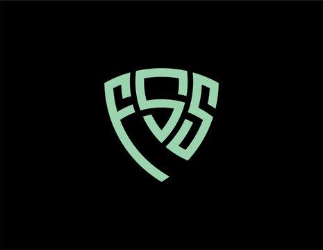 FSS creative letter shield logo design vector icon illustration