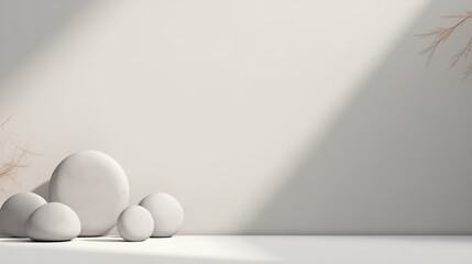 white egg in a white wall,pedestal for displaying products