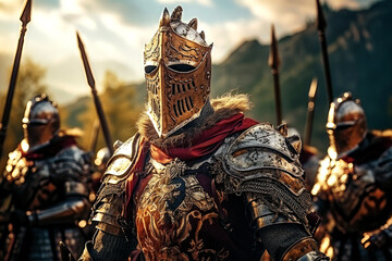 knight on the horse preparing to joust, generative ai