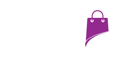 Modern Online Shopping bag logo design, Vector illustration