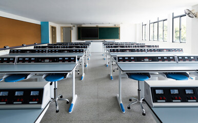 Obraz premium The electrical laboratory of the school