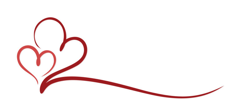 The symbol of a red stylized hearts.
