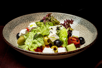greek salad on the plate
