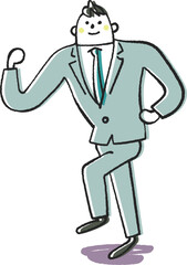 走るビジネスパーソン　イラスト素材
