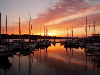 sunset at the marina