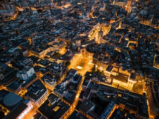 view of the city at night