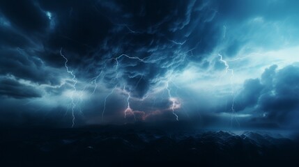 Naklejka na ściany i meble a digital lightning storm a virtual night sky