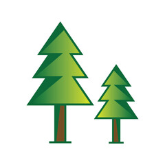 set of pine tree vector isolated on white background. nature, tree, plant, pine, fir, pine tree, wood, leaf, leaves, forest, environment, green, logo, icon, sticker, clipart, vector illustration