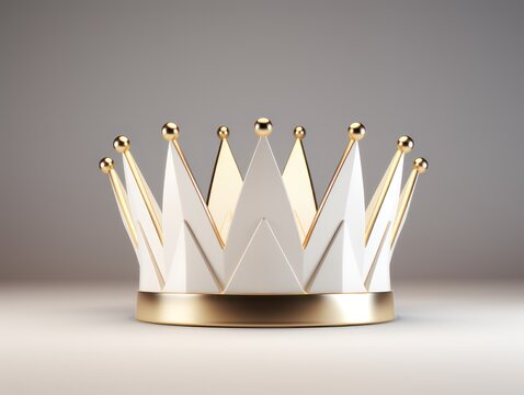 Golden and white crown. 3D style imitation.
