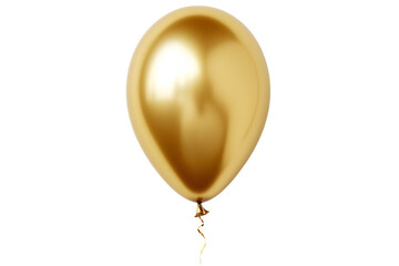Golden balloon isolated on transparent or white background