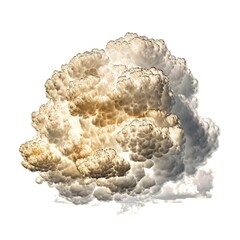 Obraz premium coral on puffy white clouds with a touch of gold