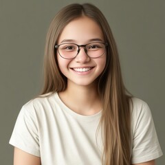 Fototapeta premium Smiling Female Student for Education and School Concept
