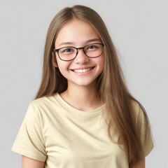 Obraz premium Smiling Female Student for Education and School Concept