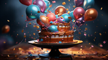 birthday party balloons HD 8K wallpaper Stock Photographic Image 