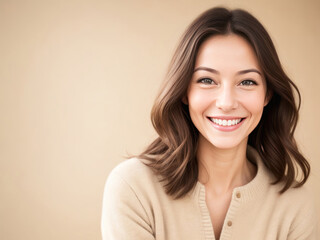 Obraz premium Woman smiling, suitable for Facial, Dental, and Beauty Advertorial