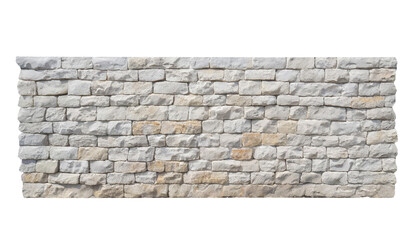 stack of stone brick wall isolated on a transparent background . cutout or clipping path.	