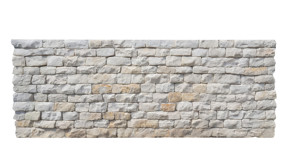 stack of stone brick wall isolated on a transparent background . cutout or clipping path.	