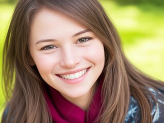 Captivating Portrait of a Beautiful Smiling Girl