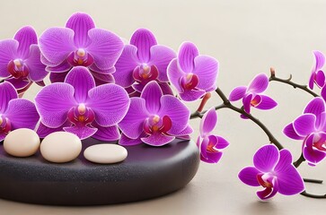 Orchid and stones
