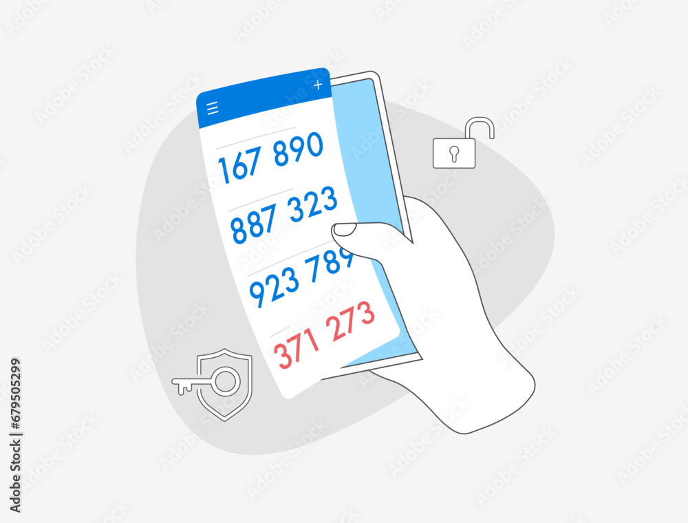 Aufkleber 2fa two-factor authentication. two step verification code with authenticator mobile app for secure a