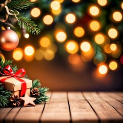 Fototapeta na wymiar christmas tree and gift box, Christmas background 