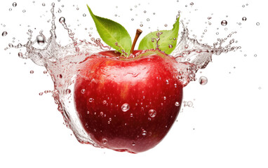 Splashy Apple Delight On Transparent Background