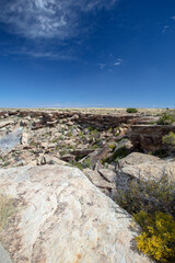 Naklejka premium Cliff and rockwall detritus in the Petrified Forest National Park in Arizona United States