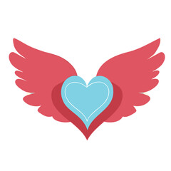 Abstract Love Heart with wings vector illustration