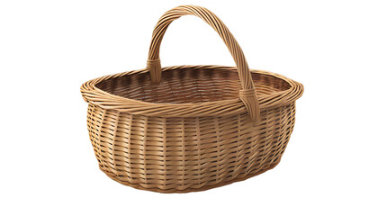 Obraz premium Empty wicker basket Transparent Background